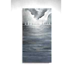 akrylowy formatu 50x90 cm paulina lebida morze, akryl, obraz, płótno