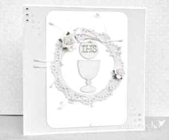 Pamiątka św dla dziewczynki scrapbooking wrzosowisko kartka, scrap, komunia