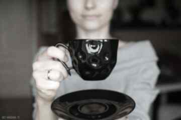 Filiżanka ceramiczna czarna 270ml ceramika ciepliki do kawy, na