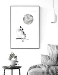 Obraz 50x70 cm wykonany ręcznie 3525585 art krystyna siwek do salonu, grafika czarno biała
