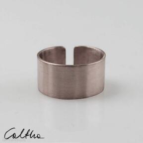 Satyna - miedziany pierścionek caltha pierścień, miedź, meidziany, regulowany