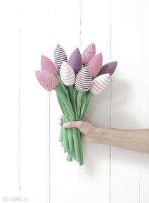 Bukiet bawełnianych tulipanów dekoracje jobuko tulipany, kwiaty, z materiału
