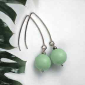 Swarovski neon pearls: green kaktusia neonowe kolczyki, na lato