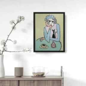 Obraz olejny salonu dama kotkiem obrazy zamówienie malarstwo