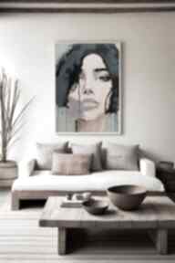Plakat kobieta dziewczyna malarstwo - format 61x91 cm plakaty hogstudio, do wnętrza