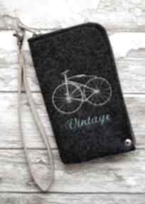 Filcowe etui na telefon - vintage bike happy art prezent, pokrowiec, smartfon, moro, kamo