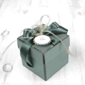 Kartka pudełko na ślub - butelkowa zieleń po godzinach, prezent, wesele