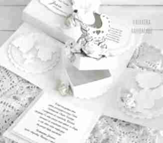 Chrzest - chrzciny, pudełko eksplodujące prezent na chrzestnych scrapbooking kartki