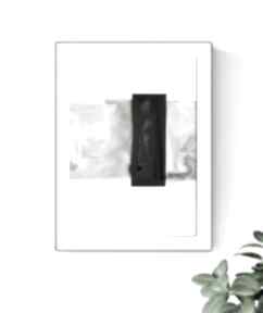 Grafika A4, minimalizm, abstrakcja czarno biała art krystyna siwek do salonu, obrazy, sypialni