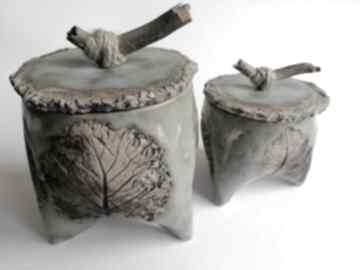 Komplet pojemników "zaczarowany las" ceramika eva art rękodzieło, glina, pomysł na prezent