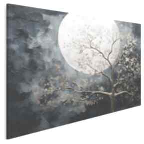 Obraz na płótnie - noc ksieżyc 120x80 cm 106301 vaku dsgn sonata księżycowa, gałęzie tle