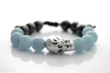 "blue skull" js jewelery czaszka, niebieski, bransoletka, kamien, naturalny