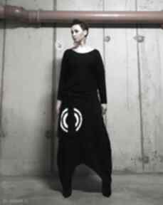 Black sea sukienka jesień boho oryginalna zbluzowana folk maxi