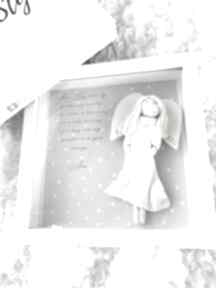 Pamiątka chrztu lub komunii anioł prezent w ramce pokoik dziecka angel style, świętego