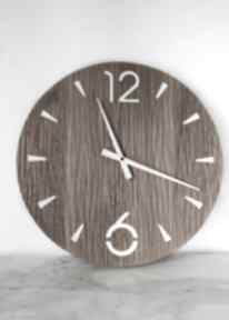 Minimalistyczny strukturalny zegar dębowy 50 cm zegary messto made by wood duży, na ścianę