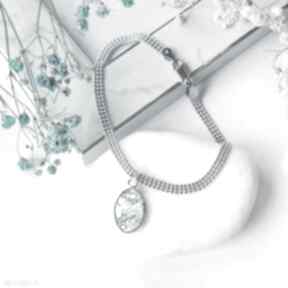 Kwiatowy motyw srebro srebrna biżuteria, minimalistyczna wyjątkowa na prezent