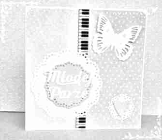 Młodej parze - lila scrapbooking kartki wrzosowisko, ślubna, ślub, motyl