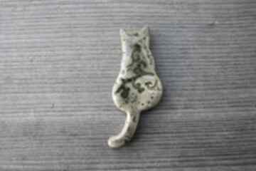 Ceramiczny magnes kot zielony magnesy gliniana koniczynka, kot, koci na lodówkę