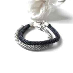 Navy blue - zestaw koralikowych bransoletek pracownia lawre, toho, beading, bead crochet