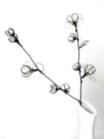 z aluminiowego, sztuczny kwiat, oryginalny prezent, gałązka kwiatowa, kwiato dekoracje wire art