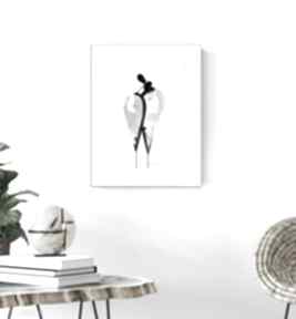 Grafika A4 malowana ręcznie, minimalizm, abstrakcja czarno biała dom art krystyna siwek obrazy