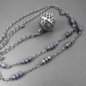 Kula z lazuli naszyjniki irart srebro, oksydowane, lapis