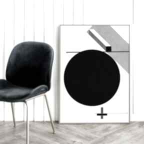 geometria, grafika, do salonu, nowoczesny, czarno biały plakat