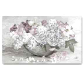 Obraz na płótnie bukiet w misie 100x60 renata bułkszas kwiaty, podarek, z kwiatami, prezent