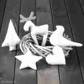 Pomysły na święta prezenty! Ozdoby choinkowe białe w srebrne kropki dekoracje świąteczne myk