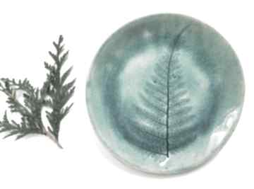 Talerzyk z paprotką na biżuterię ceramika ana roślinny, ozdobny podstawka
