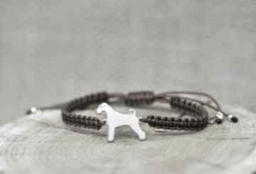 Airedale - bransoletka z psem, srebro 925 pasją i pędzlem terier, terrier, pies, psiara, psia