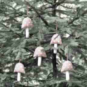 Pomysły na prezenty! Ozdoba muchomor, 3 szt dekoracje świąteczne myk studio grzybek, choinkowa
