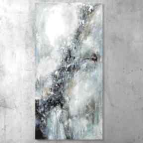 Misty - obraz 80x40 cm strukuralny złoto abstrakcyjny bleuet art, nowoczesny, do sypialni