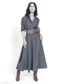 Długa: sukienka maxi - kimono - kieszenie: na wesele lanti urban fashion