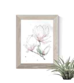 magnolie pracownia kotelek kwiaty, obraz z kwiatami, obrazy, akwarela, dzień matki