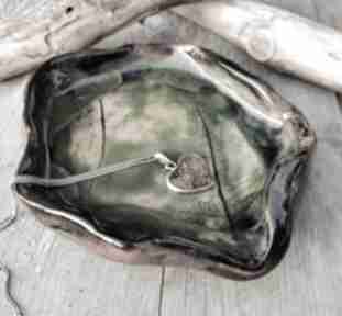 Ceramiczny talerzyk, paproć c169 ceramika shiraja miseczka - podstawka, na biżuterię