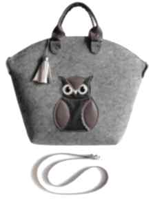 Big owl bag na ramię camshella sowa, brelok, chwost