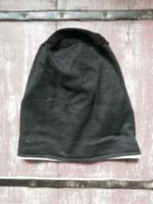 damska grafit z czernią na podszewce box l1, obwód głowy większy 60-61 ruda klara czapka
