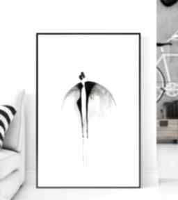 Obraz 50x70 cm wykonany ręcznie, 3260069 art krystyna siwek do salonu, grafika czarno biała