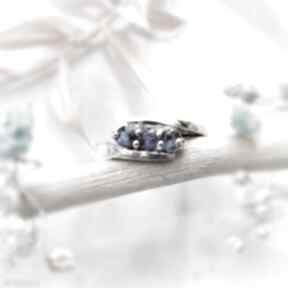 Srebrny pierścionek z kianitami artymateria kianit biżuteria - niebieskie kamienie