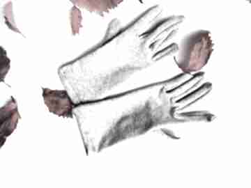 Rekawiczki szare dzianina krótkie one size rękawiczki ruda klara