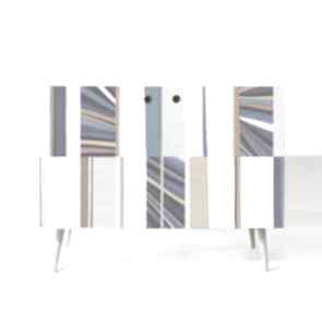 Komoda "credenza double" w stylu mid ze - multicolored rays dekoracje art and texture sklejki