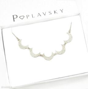 Naszyjnik choker księżyc srebro 925 pozłacane poplavsky