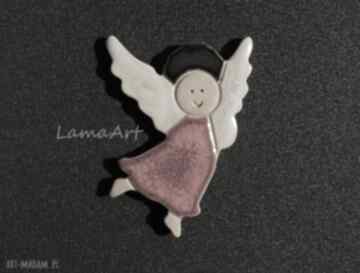 Sympatyczny aniołek magnesy lama art anioł, ceramiczny, magnes