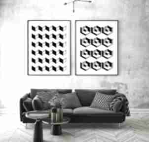 Pattern - zestaw plakatów B2 hogstudio grafika, geometria, geometryczne plakaty - graficzne