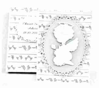 w pudełku personalizacja scrapbooking wrzosowisko kartka, chrzest, anioł, pamiątka, prezent