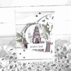 Pomysł na prezent święta. Kartka świąteczna, bn23 scrapbooking vairatka handmade boże