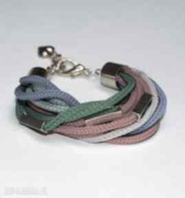 Kolorowa bransoletka ze sznurków poliestrowych mania design prezent, sznurek, serce