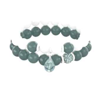 Mint sea green jade with crystal drop ball jadeit mięta kropla