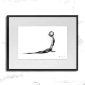 Grafika z ramą - nr 148 joga maja gajewska z czarno biała, do salonu, dla jogina, autorska
